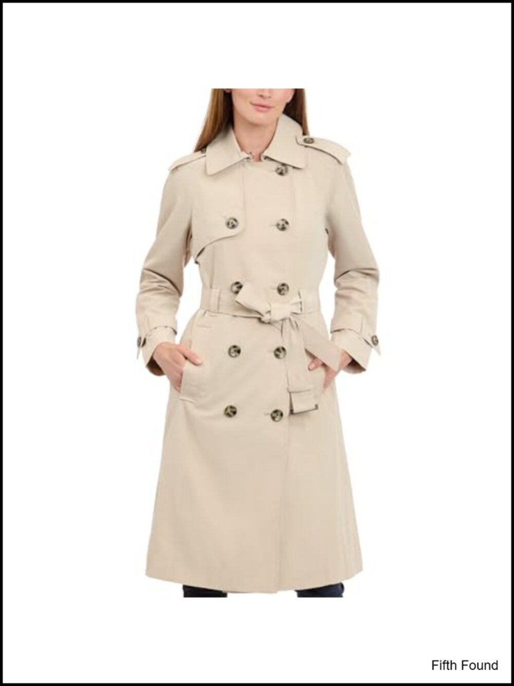 Womens Double-Breasted Belted Trench Coat Raglan Sleeve